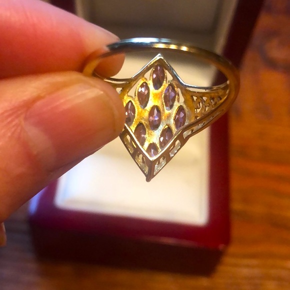 14k gold tanzanite filigree ring size 8 - Picture 8 of 8